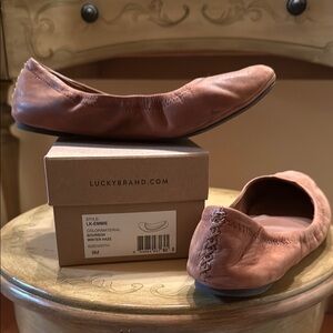 Lucky Brand Bourbon Winter Haze Brown Leather Flats size 9M